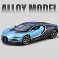 Bugatti Chiron 1:32 Alloy Model in Blue - Opening Doors, Detailed W16 Engine Bay & Signature Turbine Alloy Wheels