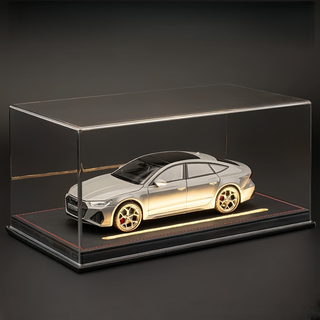 Audi RS7 Sportback (C8) 1:24 Scale Diecast Model - Nardo Gray, Opening Doors & Hood with Detailed V8 Engine Replica