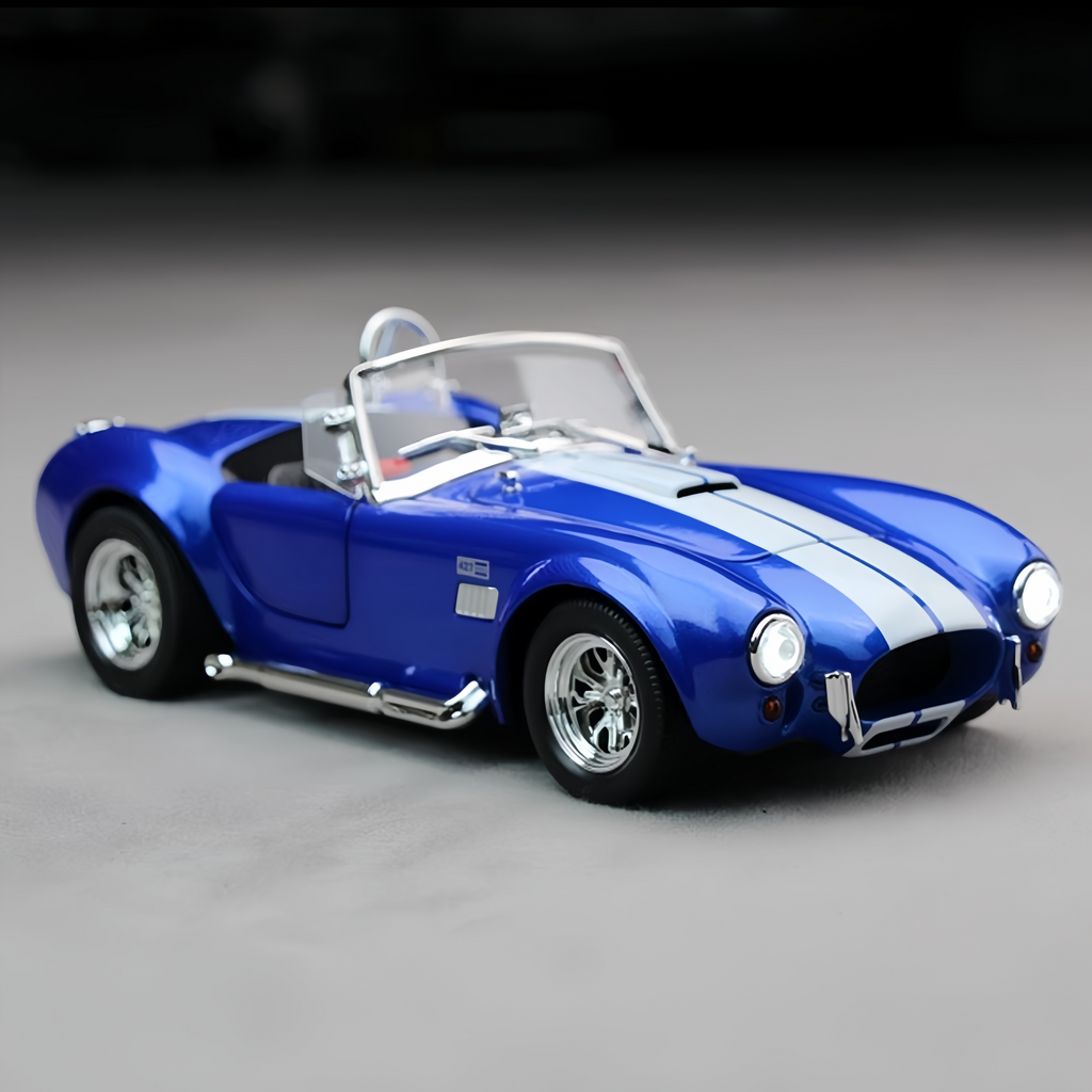 Shelby Cobra 427 1:24 Scale Diecast Model - Alloy Body, Detailed Interior, Opening Parts & Classic Knock-Off Wheels