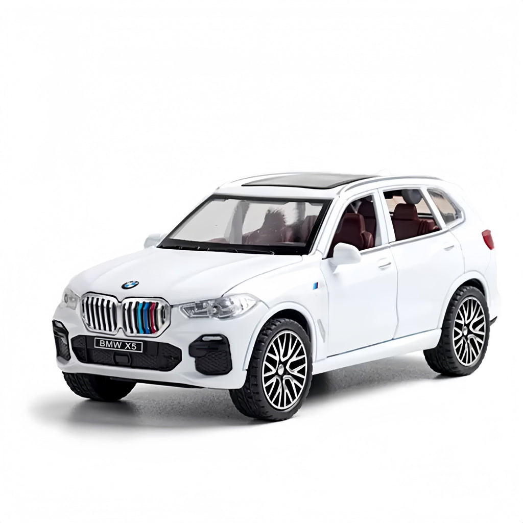 BMW X5 (G05) M Sport 1:32 Diecast Model - Phytonic Blue, Opening Doors & Sunroof, Detailed Crystal Gear Selector